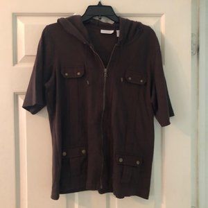 Chico's Weekends Hooded Jacket Brown Chico's 2 12